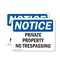 Signmission Private Property No Trespassing OSHA Notice Sign, Plastic, 14in W x 10in L, 2PK OS-2PACK-NS-P-1014-L-17852 - alternate 1